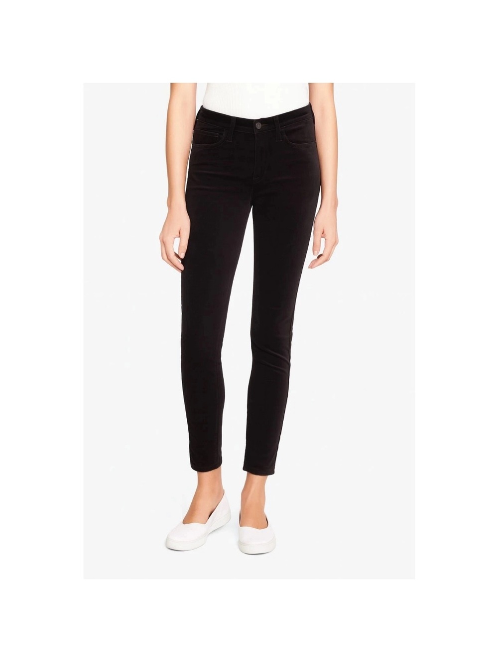 Calvin Klein Jeans Womens Velveteen High Rise Ankle Skinny Pants Black Size 29